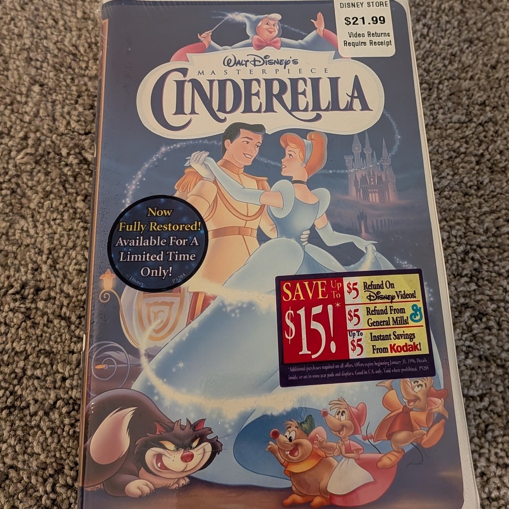 Disney Cinderella VHS Masterpiece Collection Sealed Walt Disney Home Video